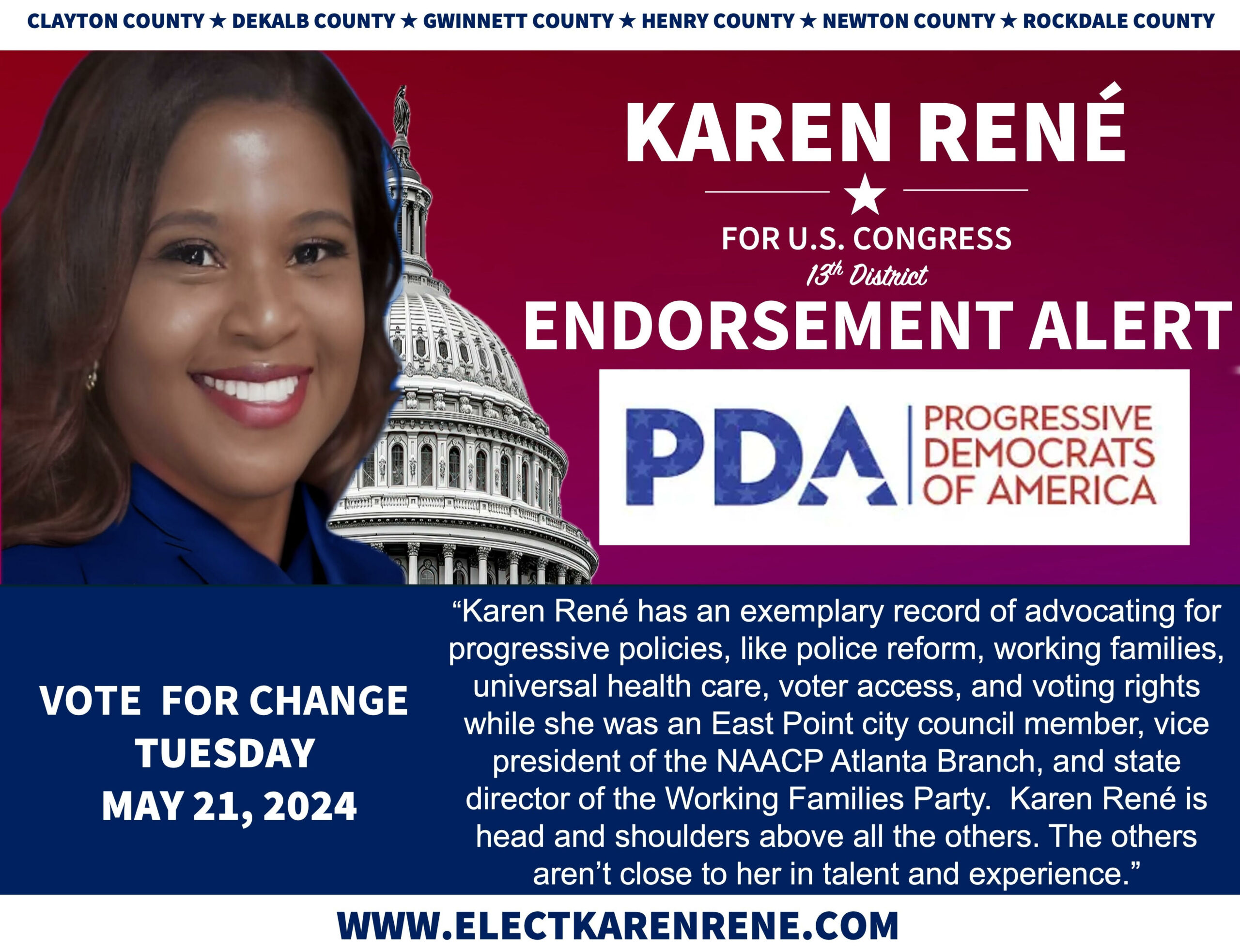 Featured image for “Progressive Democrats Choose Karen René for Congress Over Incumbent”